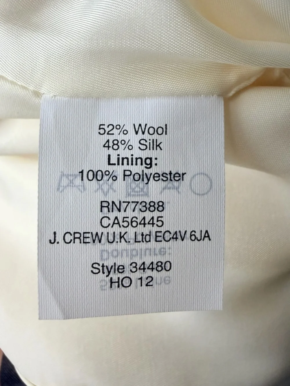 J. Crew Silk/Wool Blend Tuxedo Pencil Skirt Workwear Minimalist | Size 2P